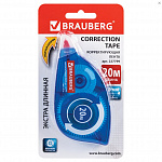 КОР. ЛЕНТА 5 ММ*20 М, BRAUBERG, КОРПУС СИНИЙ, С ПОДКРУЧИВАНИЕМ, БЛИСТЕР /24/