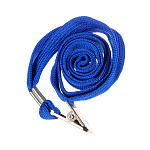 ШНУР С ЗАЖИМОМ ДЛЯ БЕЙДЖЕЙ OFFICE SPACE, 45 СМ, СИНИЙ /50/