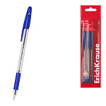 Набор из 4 ручек шариковых ErichKrause R-301 Stick&Grip Classic 1.0, цвет чернил синий (в пакете)