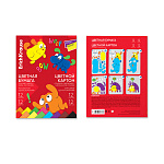 БУМАГА ЦВ.+КАРТОН ГЛЯНЦ, А4, 24 Л, 12ЦВ. EK, JOLLY FRIENDS, ИГРУШКА-НАБОР, ФЛУОР. В ПАПКЕ /30/