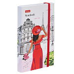 ЗАПИСНАЯ КНИЖКA 80-50 Л, А6, ХАТБЕР. УВИДЕТЬ ПАРИЖ! ТВ. ОБЛ. КЛАПАН, НА РЕЗИНКЕ, НА ГРЕБНЕ /28/