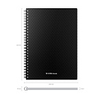 ТЕТРАДЬ 80 Л, А5, КЛ. ERICHKRAUSE TOTAL BLACK, ПЛАСТ. ОБЛ. НА СПИРАЛИ /4/48/ РФ