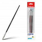 КИСТИ НАБОР ИЗ 03 ШТ. ERICHKRAUSE BASIC, Д/АКВАРЕЛИ И ГУАШИ, ПОНИ+ЩЕТИНА, ПОЛИБЕГ /12/288/