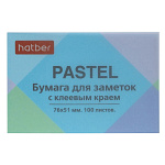 БЛОК Д/ЗАПИСИ 76*51 ММ, 100Л, ХАТБЕР PASTEL, ГОЛУБОЙ /12/