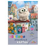 КАРТОН ЦВЕТНОЙ А4, 10 Л, 10 ЦВ. ЗАБАВНЫЙ ПУШИСТИК, ВОЛШЕБНЫЙ, В ПАПКЕ /50/