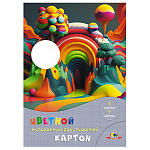 КАРТОН ЦВЕТНОЙ А4, 07 ЦВ. ЯРКАЯ КАРТИНКА, ДВУСТОРОН. МЕЛ. УФ-ЛАК /60/