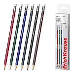 КАРАНДАШ Ч/Г ERICHKRAUSE DEEP CLASSIC TRIANGULAR, HB, ТРЕХГРАН. С ЛАСТИКОМ, АССОРТИ /12/144/2880/