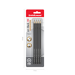 Чернографитный шестигранный карандаш ErichKrause® Jet Black 100 HB (в блистере по 4 шт.)