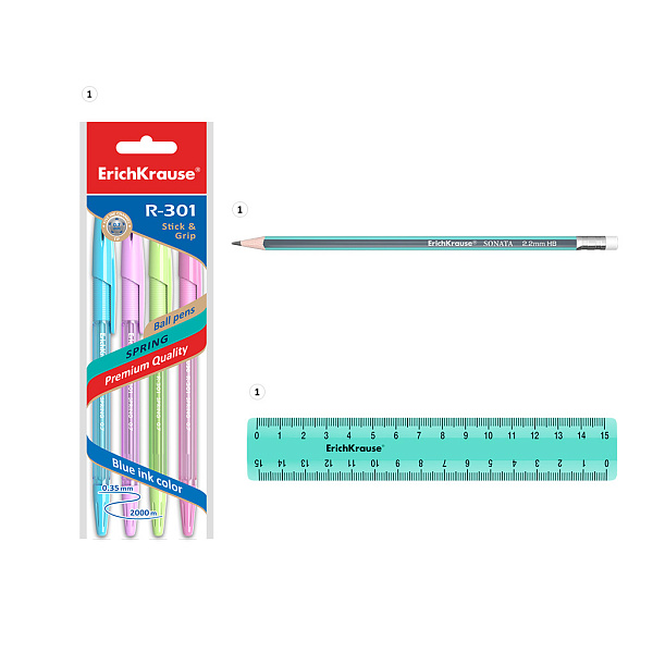 настольный набор erich krause® base, pastel mint, мятный /3/