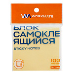 БЛОК Д/ЗАПИСИ 76*76 ММ, 100Л, WORKMATE, ПАСТЕЛЬНО-ЖЕЛТЫЙ /12/384/