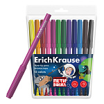 Фломастеры ErichKrause Приключения Пети и Волка, 12 цветов (в футляре с европодвесом 12 шт)