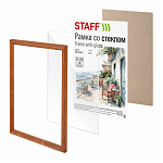 РАМКА ДЛЯ ФОТО 21*30, STAFF CLASSIC, БАГЕТ 17 ММ ДЕРЕВО, СО СТЕКЛОМ, ТЕМНО-КОРИЧНЕВЫЙ /