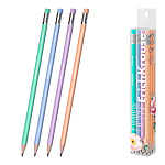 Набор из 12 чернографитных карандашей ErichKrause Pastel Bloom, трехгранных , с ластиком, HB (в пэт-боксе)