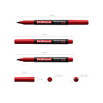 МАРКЕР ПЕРМ. ERICHKRAUSE Р-100, 1,0ММ, КРАСНЫЙ, ЗАМ. 2846/12/144/