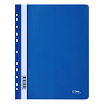 СКОРОСШИВАТЕЛЬ ПЛАСТ, А4, СТАММ, 180 МКМ, ПРОЗР. ВЕРХ, СИНИЙ /