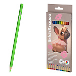 КАРАНДАШИ ЦВ. 12 ШТ, ERICHKRAUSE ФРЕНЧ, ПЛАСТ. ШЕСТИГРАН. К/К, Е/П /10/240/