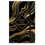 ЗАПИСНАЯ КНИЖКA 80-50 Л, А6, ХАТБЕР. BLACK MARBLE, ТВ. ОБЛ. КЛАПАН, НА РЕЗИНКЕ, НА ГРЕБНЕ /28/
