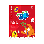 КАРТОН БЕЛЫЙ А4, 10 Л, ERICHKRAUSE, JOLLY FRIENDS, ИГРУШКА-НАБОР, ГЛЯНЦ. НА КЛЕЮ /10/50/