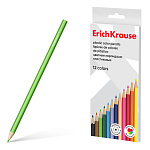 КАРАНДАШИ ЦВ. 12 ШТ, ERICHKRAUSE BASIC, ПЛАСТ. ШЕСТИГРАН. АССОРТИ /10/240/