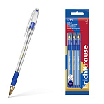 Набор из 3 ручек шариковых ErichKrause L-30 Gold Stick&Grip Classic 0.5, Super Glide Technology, цвет чернил синий (в пакете)