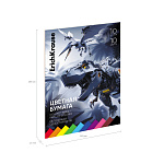 БУМАГА ЦВЕТНАЯ A4, 10 Л, 10 ЦВ. ERICHKRAUSE ТЕХНО ДИНО, ОДНОСТОРОН. МЕЛ. НА КЛЕЮ /10/70/