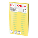 БЛОК Д/ЗАПИСИ 75*125 ММ, 100Л. ERICHKRAUSE, ЛИНИЯ, БУМАГА, ЖЕЛТЫЙ /12/192/