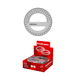 ТРАНСПОРТИР 12 СМ, 360 ГРАДУСОВ, ERICHKRAUSE CLEAR, ПРОЗРАЧНЫЙ /20/240/