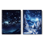 ТЕТРАДЬ 80 Л, А5, КЛ. СВЕТОЧ. ЗВЕЗДНАЯ НОЧЬ, ТВ. ОБЛ. МАТ ЛАМ, НА ГРЕБНЕ /4/32/