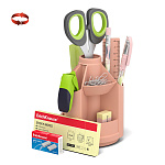 Набор настольный вращающийся пластиковый ErichKrause® Mini Desk, Powder, персиковый