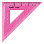 треугольник 45 град. 09 см, пласт. erich krause® glitter, розовый, флоупак /20/240/