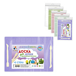 ДОСКА ДЛЯ ЛЕПКИ, А4, НЕЖНЫЙ МИКС, 2 СТЕКА+ ОТД. ДЛЯ ПЛАСТИЛИНА /60/
