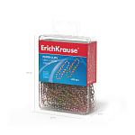 Скрепки металлические с виниловым покрытием ErichKrause Zebra, 28мм, ассорти (в пластиковой коробке по 200 шт.)