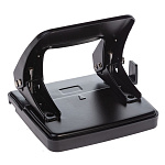 ДЫРОКОЛ ДО 25 Л. ХАТБЕР RECORD, МЕТАЛЛ. С  ЛИНЕЙКОЙ, ЧЕРНЫЙ /48/