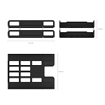 Набор из 2 пластиковых лотков-трансформеров для бумаг ErichKrause Techno, Classic, черный