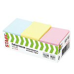 БЛОК Д/ЗАПИСИ 38*51 ММ, 100Л. STAFF, ПАСТЕЛЬНЫЙ, НАБОР 12ШТ. 3 ЦВ. /36/