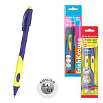 Набор из 2 ручек шариковых ErichKrause ErgoLine® Kids Stick&Grip Neon 0.5, Super Glide Technology, цвет чернил синий, желтый грип (в пакете)