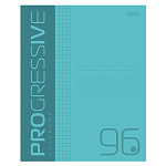 ТЕТРАДЬ 96 Л, А5, ХАТБЕР PROGRESSIVE. БИРЮЗОВАЯ, ПЛАСТ. ОБЛ. НА СКОБЕ /5/50/