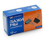 ЗАЖИМ Д/БУМАГ 41 ММ/12 ШТ WORKMATE, ЧЕРНЫЙ /108/
