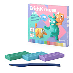 ПЛАСТИЛИН 12 ЦВ. ERICHKRAUSE JOLLY FRIENDS PASTEL, 216 Г, СО СТЕКОМ, АССОРТИ, К/К /6/24/