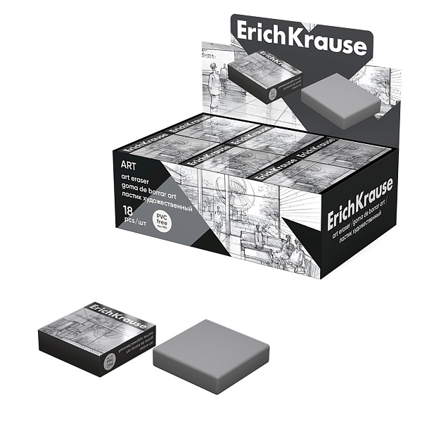 ЛАСТИК ERICHKRAUSE ИСКУССТВО, ХУДОЖЕСТВЕННЫЙ, СЕРЫЙ /18/648/
