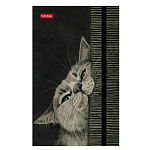 ЗАПИСНАЯ КНИЖКA 80-50 Л, А6, ХАТБЕР. МУР-МЯУ, ТВ. ОБЛ. КЛАПАН, НА РЕЗИНКЕ, НА ГРЕБНЕ /28/