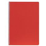 ТЕТРАДЬ 96 Л, А4, КЛ, ХАТБЕР. ОДНОТОННЫЙ. КРАСНЫЙ ШЕЛК, ЛАМ. МЯГКОЕ КАСАНИЕ, ПЕРФ. НА ГРЕБНЕ /2/24/