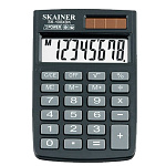 КАЛЬКУЛЯТОР 08 РАЗР. SKAINER SK-108XBK, КАРМАННЫЙ{AC1102/1109/SLD200}, ЧЕРНЫЙ /50/