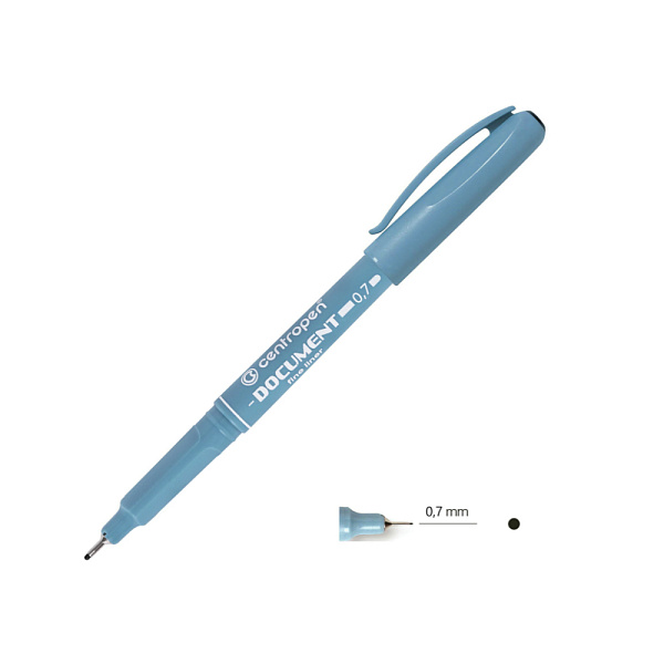 ЛИНЕР 0,7 ММ, CENTROPEN ДОКУМЕНТ, ЧЕРНЫЙ /10/