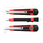 НОЖ КАНЦЕЛЯРСКИЙ 18.0 ММ. ERICHKRAUSE ARROW, КРАСНЫЙ, БЛИСТЕР /12/96/