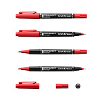 МАРКЕР ПЕРМ. ERICHKRAUSE DOUBLE Р-80, ДВУХСТОРОН. КРАСНЫЙ /12/144/1728/