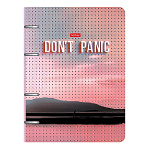 ТЕТРАДЬ 80 Л, А5, КЛ, ХАТБЕР. DON'T PANIC, МАТ. ЛАМ. ТИСНЕНИЕ, НА КОЛЬЦАХ /10/