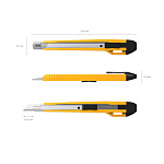 НОЖ КАНЦЕЛЯРСКИЙ 0.9 СМ. ERICHKRAUSE UNIVERSAL, ЖЕЛТЫЙ, БЛИСТЕР /24/288/