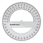 ТРАНСПОРТИР 12 СМ, 360 ГРАДУСОВ, ERICHKRAUSE CLEAR, ПРОЗРАЧНЫЙ /20/240/