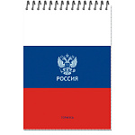 БЛОКНОТ 50 Л, А5, КЛ, РОССИЯ, УФ-ЛАК, ГРЕБЕНЬ СВЕРХУ /30/